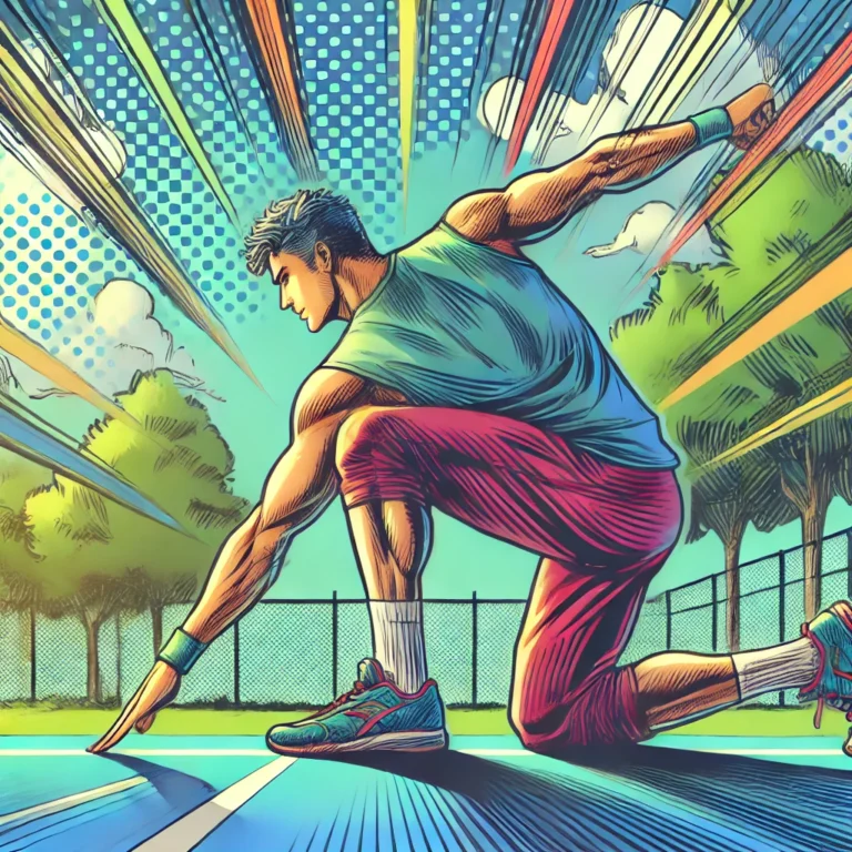 Comment bien t’échauffer avant une séance de callisthénie ? 2 un homme en train de s'échauffer avant une séance de callisthénie. L'image représente une préparation physique dynamique en plein air.