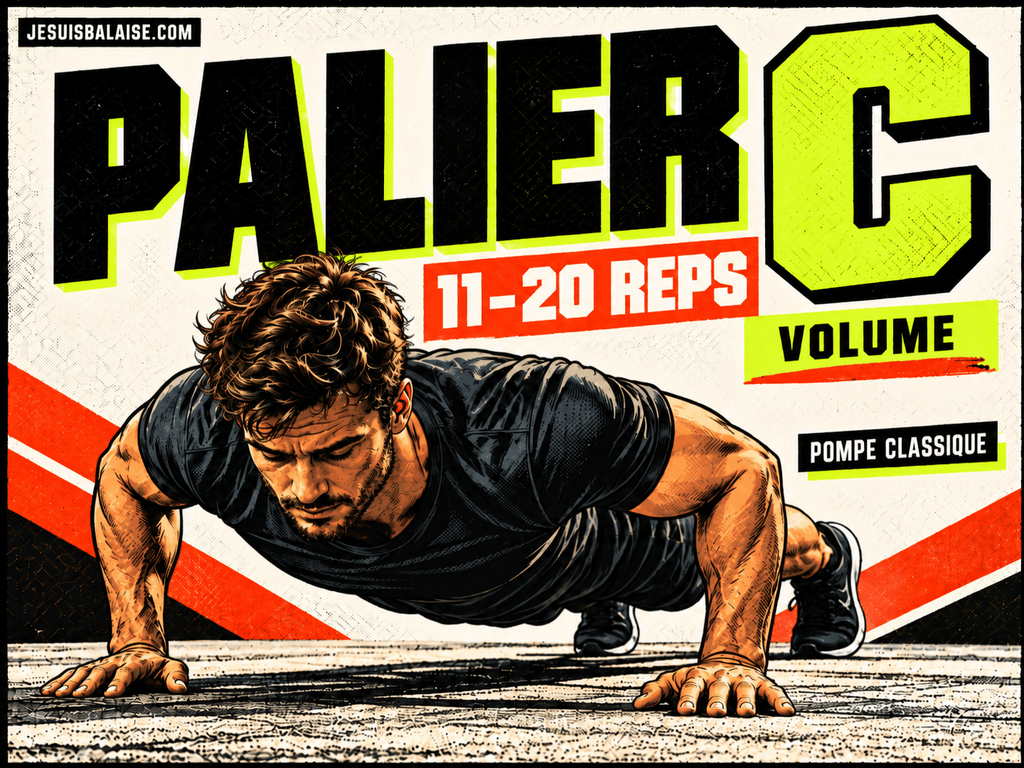 Pompe classique pour le palier C, de 11 à 20 répétitions, avec objectif de volume