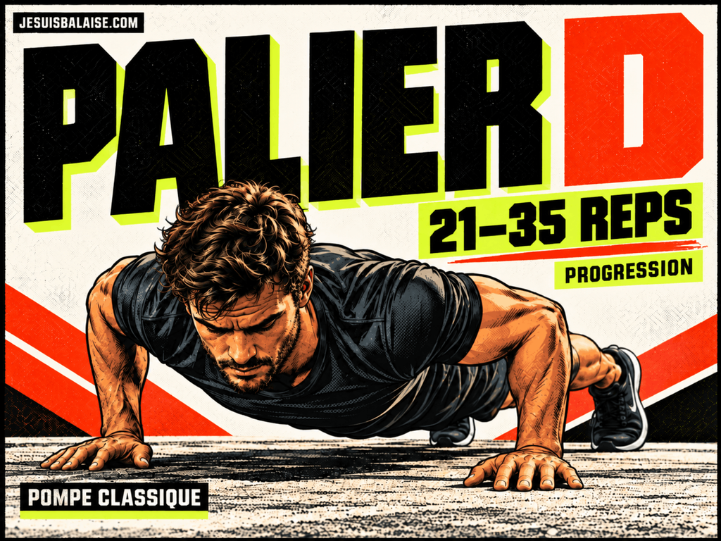 Pompe classique au palier D, pour un niveau de 21 à 35 répétitions